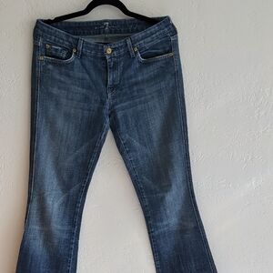 7 For All Mankind Dark Blue Flare Jeans
